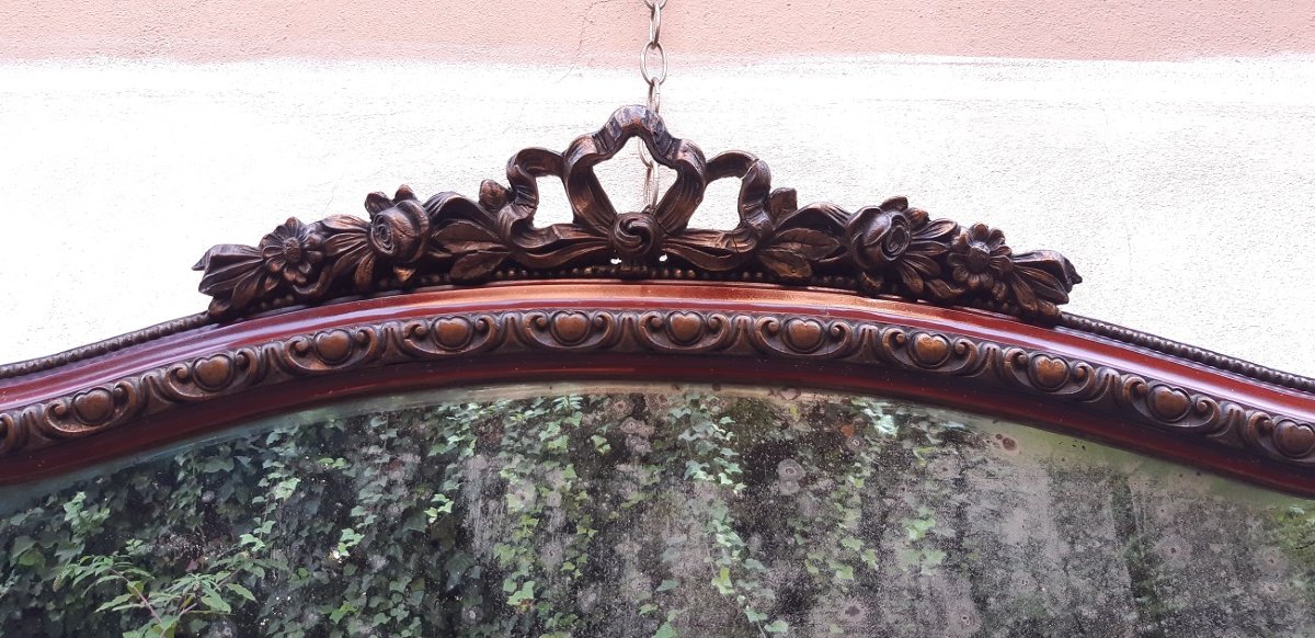 Antique Horizontal Mirror From The 19th Century With A Cornice-photo-2