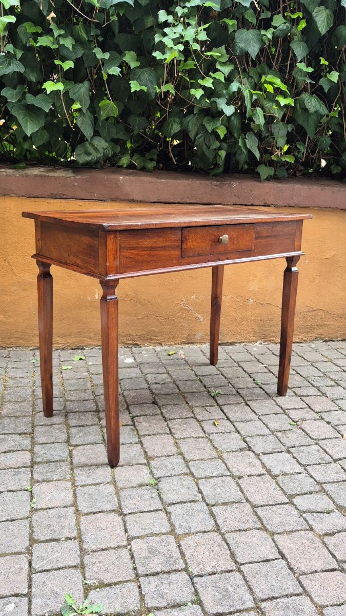 Petite table-bureau ancienne de Modène, style Louis XVI, à filets.-photo-4