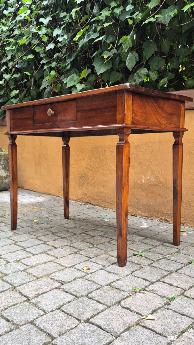 Petite table-bureau ancienne de Modène, style Louis XVI, à filets.-photo-4