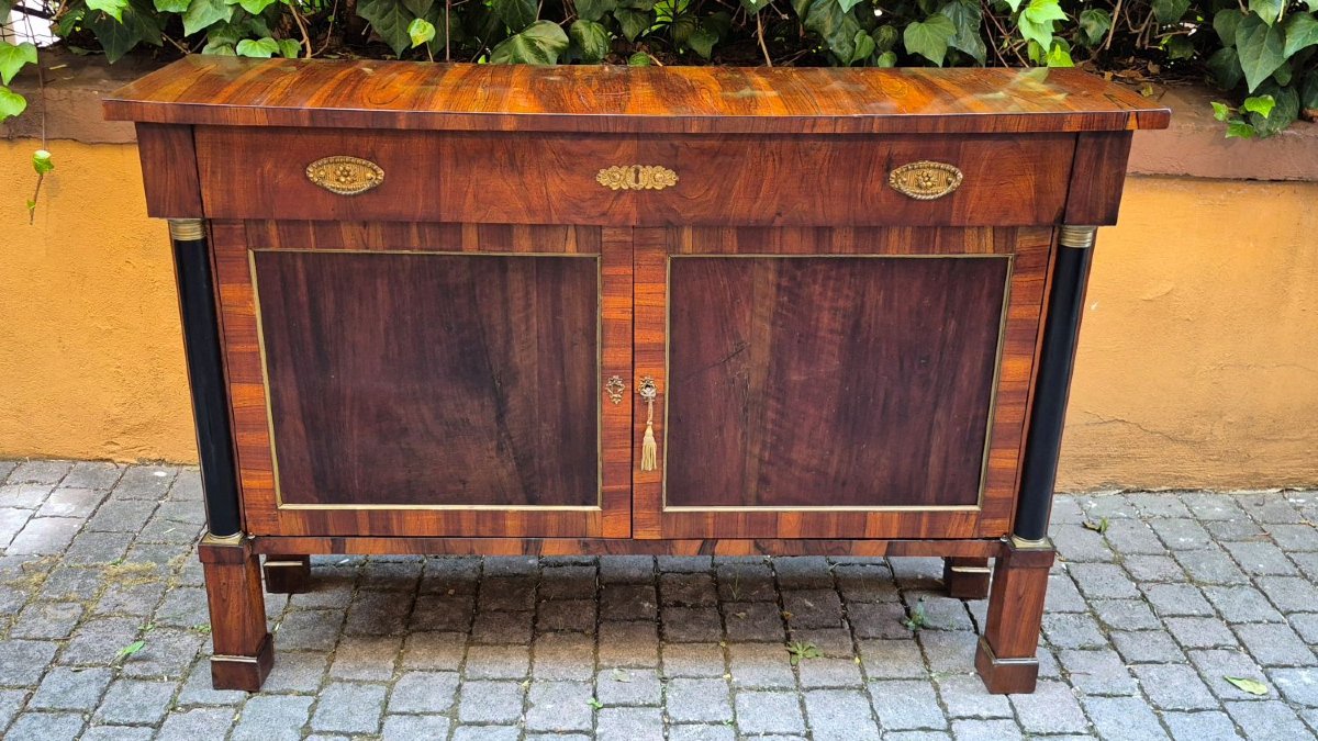 Étroit buffet Empire en noyer-photo-2