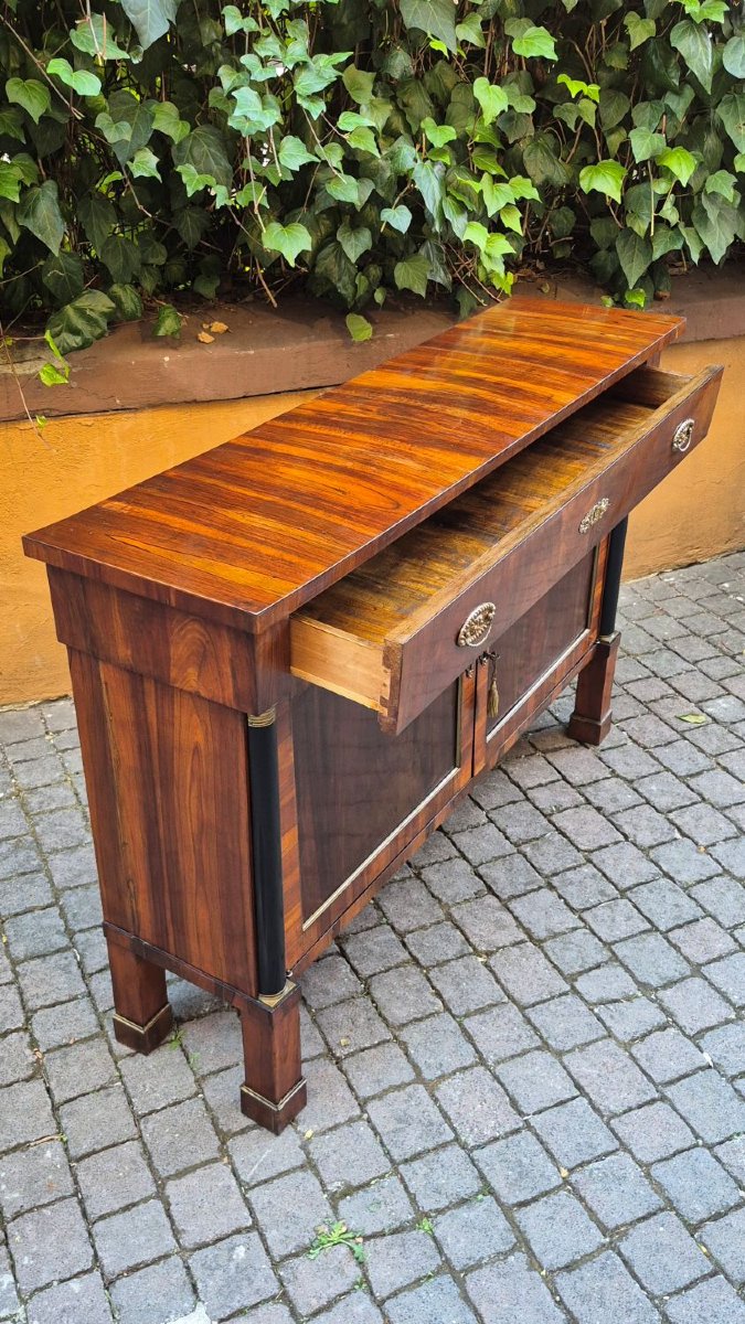 Étroit buffet Empire en noyer-photo-4
