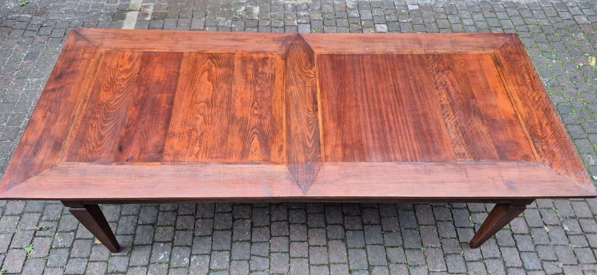 Large Antique Dining Table Made Of Walnut And Cherry Wood-photo-5