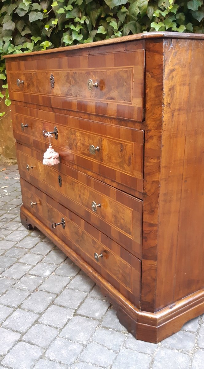 Antique Emilian Chest Of Drawers Made Of Walnut From The 18th Century-photo-1