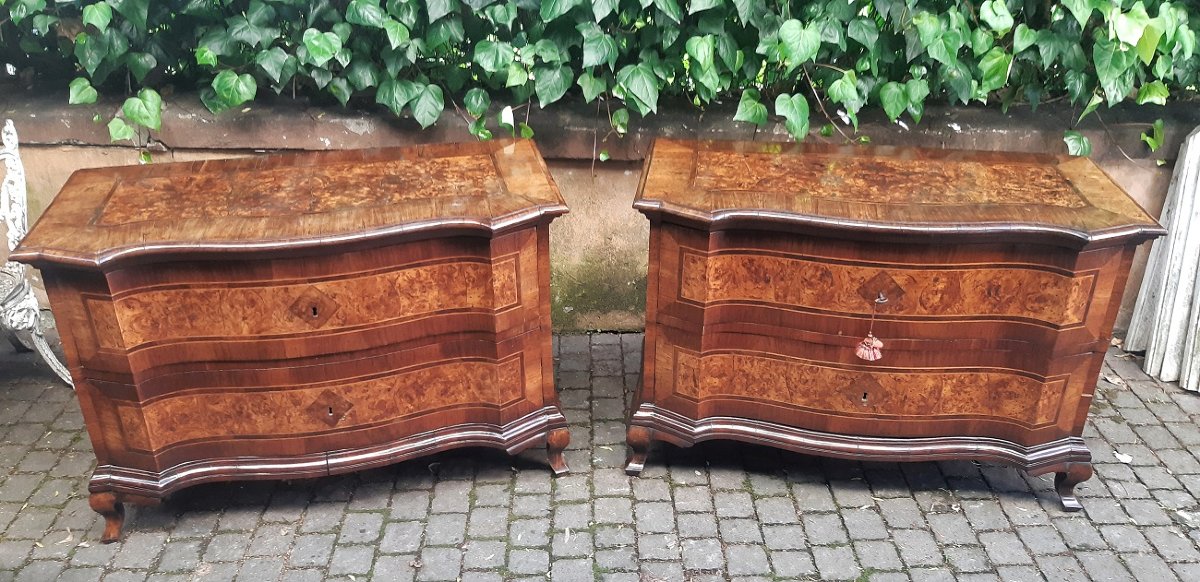 Pair Of Antique, Slightly Worn Louis XV-style Dressers-photo-2