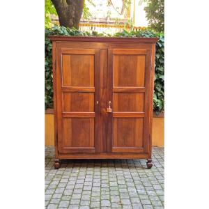 Antique Lombard Walnut Wardrobe From The 19th Century