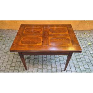 Antique 19th Century Extendable Table With Oval Threads