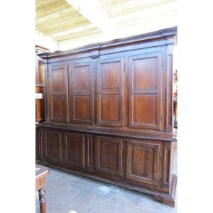 Ancient Double-body Lombard Sacristy Sideboard