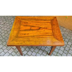 Small Antique Extendable Table With Rooted And Threaded Top