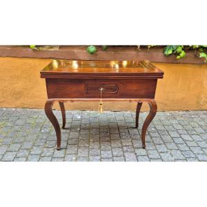 Antique 18th-century Louis XV-style Inlaid Game Table From Emilia