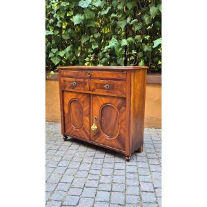 Narrow Antique Sideboard With Walnut Veneer