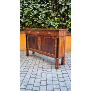Narrow Antique Empire-style Sideboard In Walnut