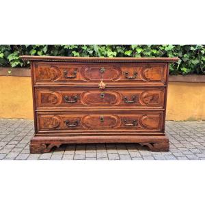Commode bolonaise ancienne du XVIIe siècle en loupe