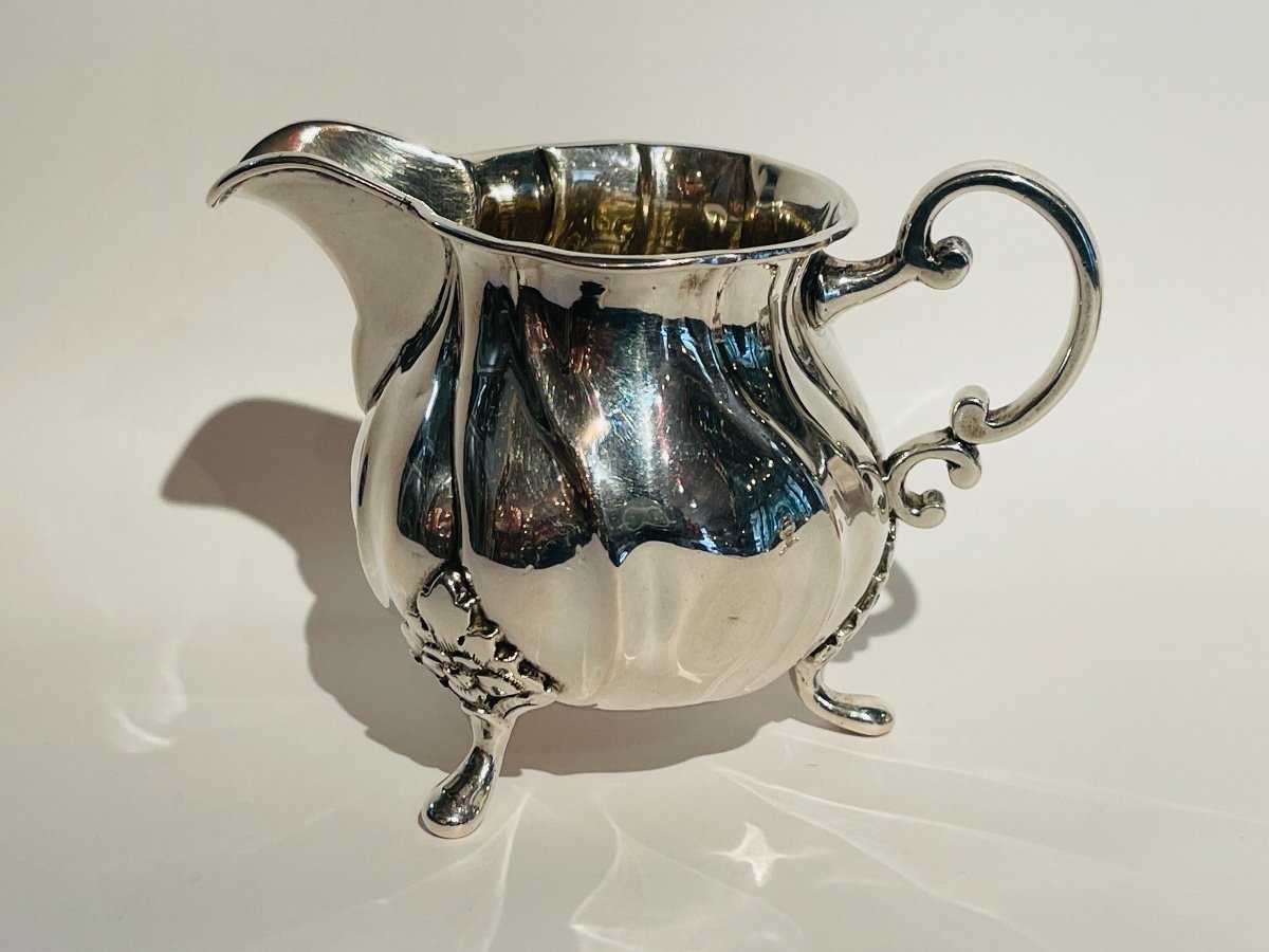 Sugar Bowl And Milk Jug Sterling Silver Dragsted Denmark-photo-3