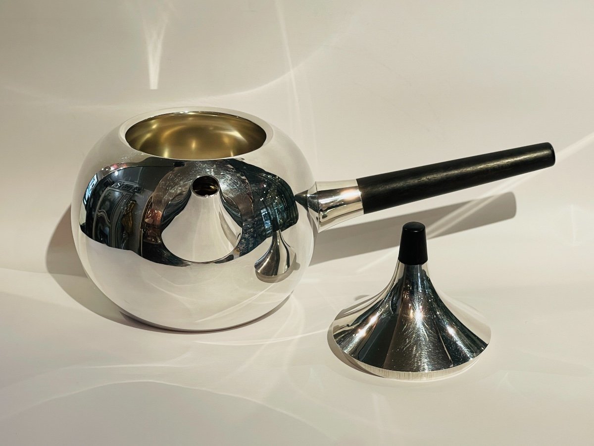 Georg Jensen Théière Et Sucrier Pagode Argent Massif Vintage-photo-3