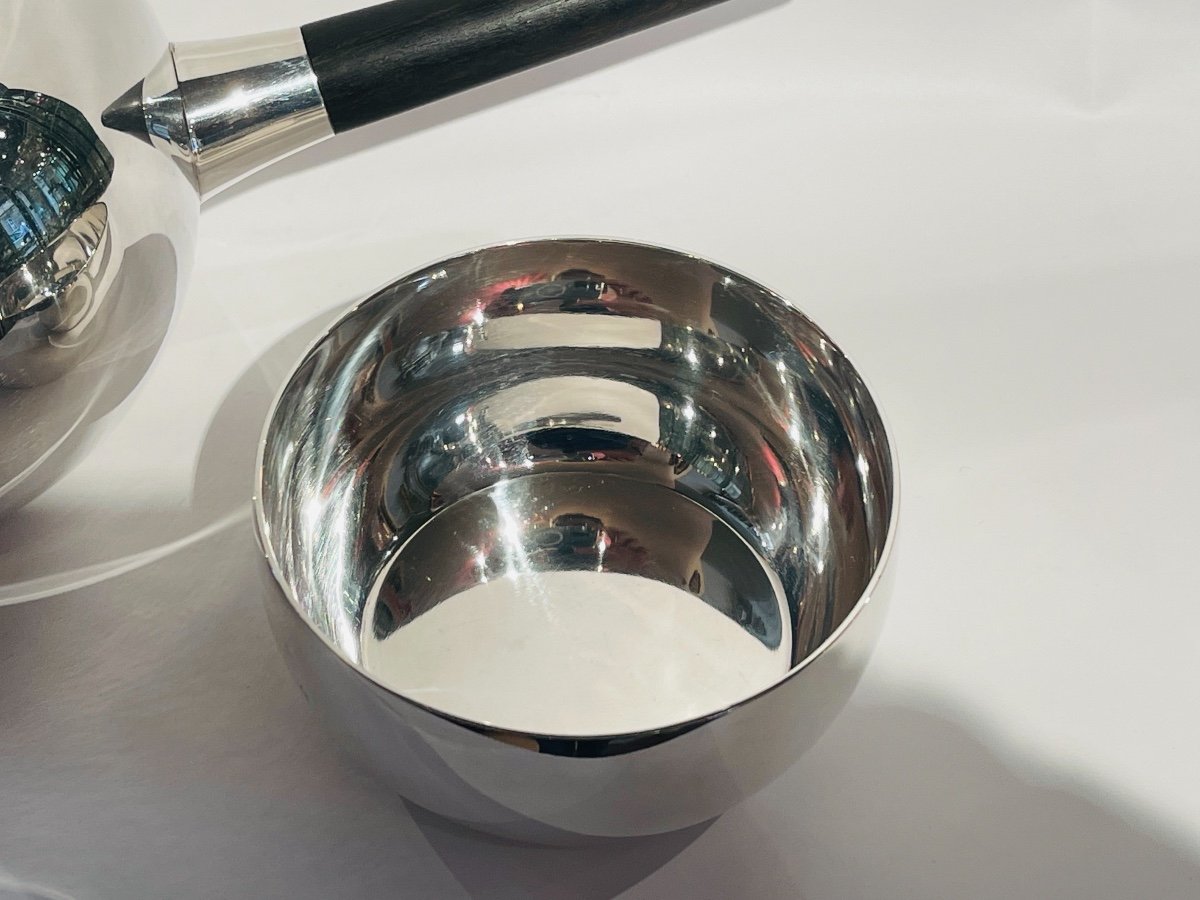 Georg Jensen Théière Et Sucrier Pagode Argent Massif Vintage-photo-5