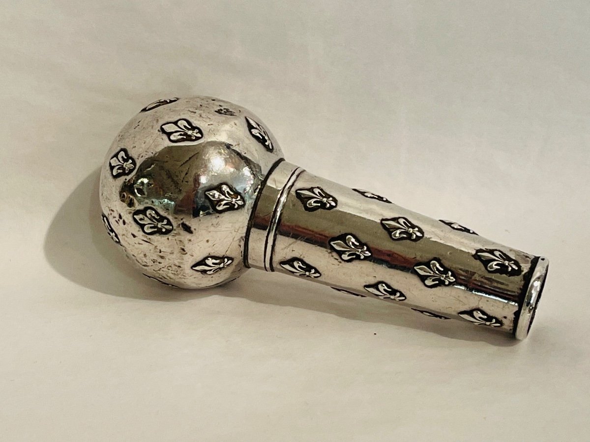 Silver Fleur De Lys Knob. Cane, Parasol