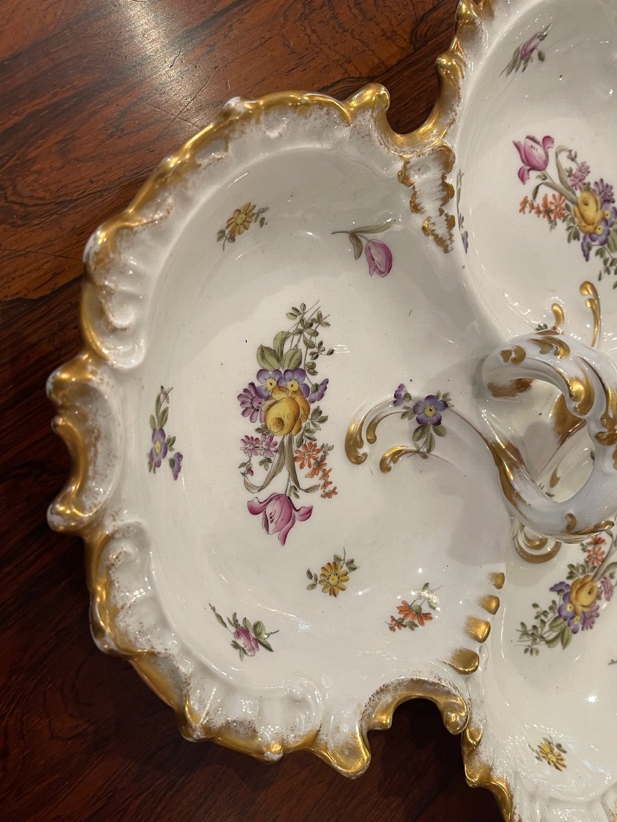 Plat Serviteur Ou Mendiant Porcelaine Limoges Jean Pouyat-photo-1