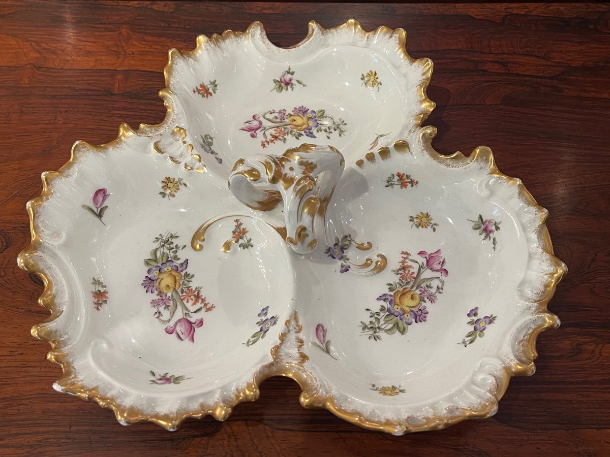 Plat Serviteur Ou Mendiant Porcelaine Limoges Jean Pouyat