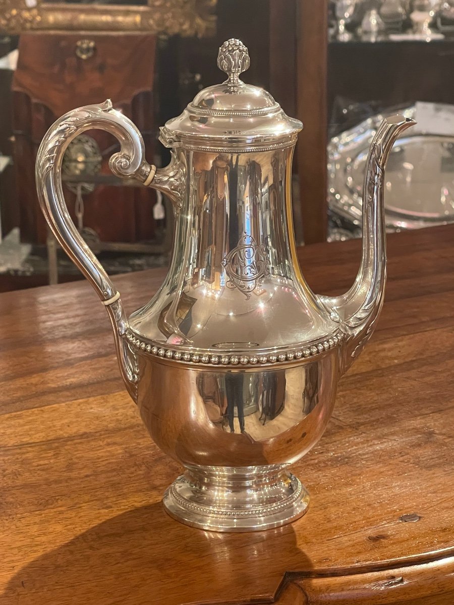 Louis XVI Style Coffee Pot Silver Minerva Puiforcat