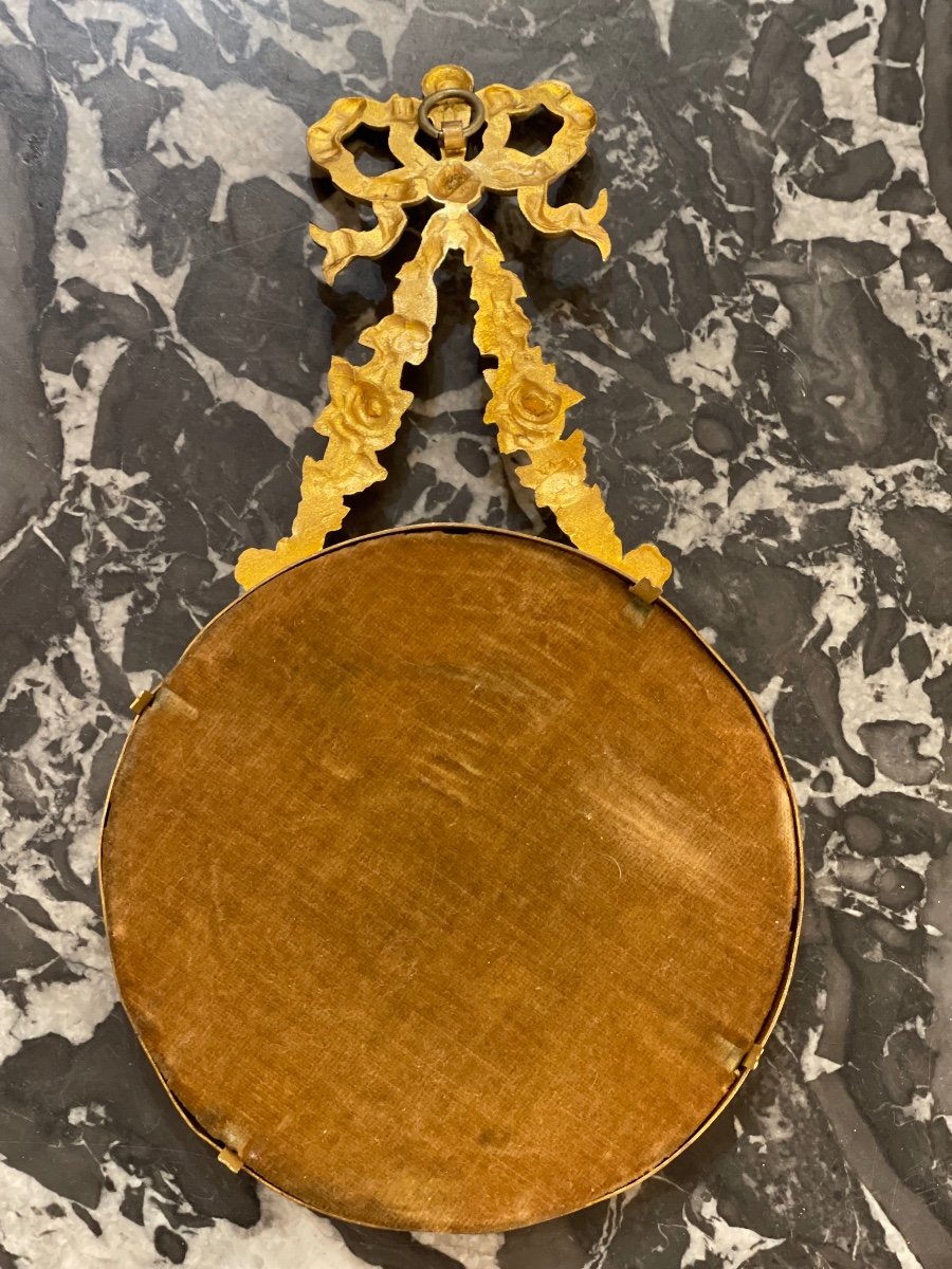 Louis XVI Style Gilt Bronze Hanging Photo Frame-photo-3