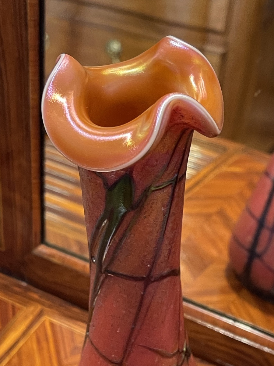 Vase verre irisé Pallme Konig et Habek Autriche Art Nouveau-photo-3