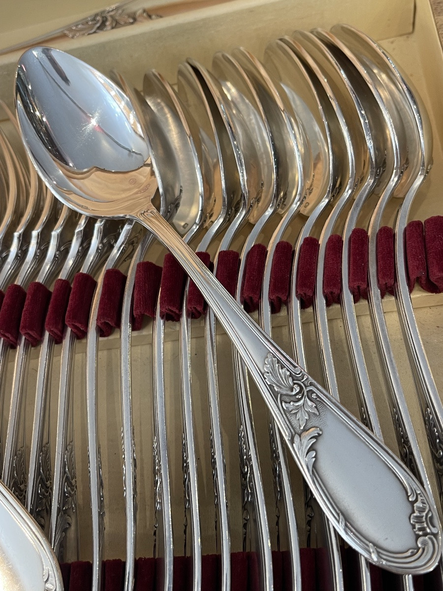 61-piece Louis XVI Apollo Style Silver-plated Cutlery Set-photo-3