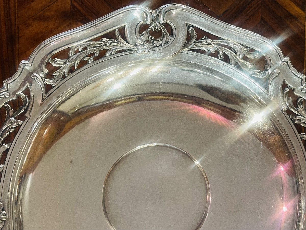 Gallia Christofle Pair Of 18th Century Style Silver Plated Metal Footed Bowls-photo-2