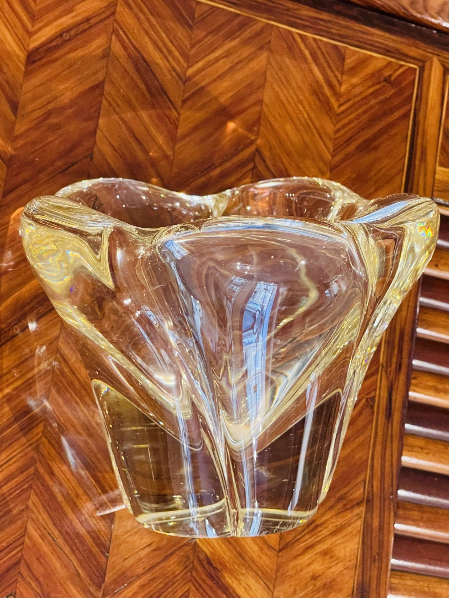 Daum Nancy Yellow Crystal Vase -photo-4