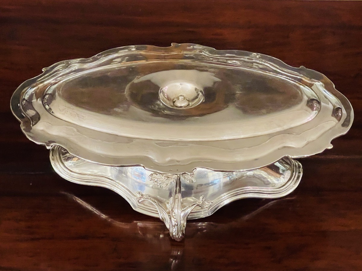 Saucière et son plateau argent Minerve style Louis XV -photo-4