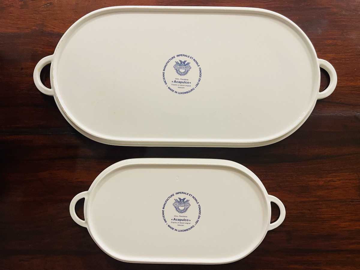 Acapulco Villeroy et Boch 2 plateaux ovales céramique vintage-photo-2