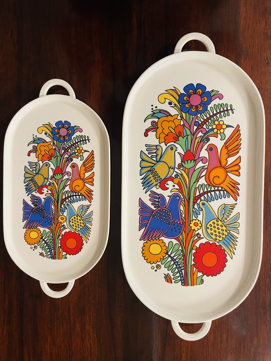 Acapulco Villeroy et Boch 2 plateaux ovales céramique vintage