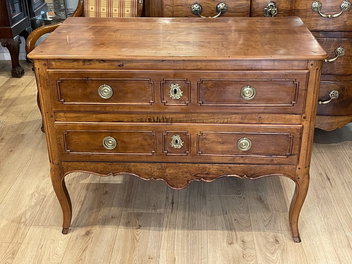 Transitional 18th Century Provence Chest Of Drawers With 2 Drawers -photo-2