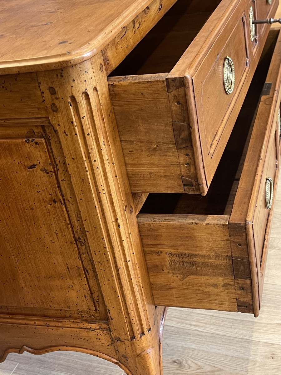 Transitional 18th Century Provence Chest Of Drawers With 2 Drawers -photo-4