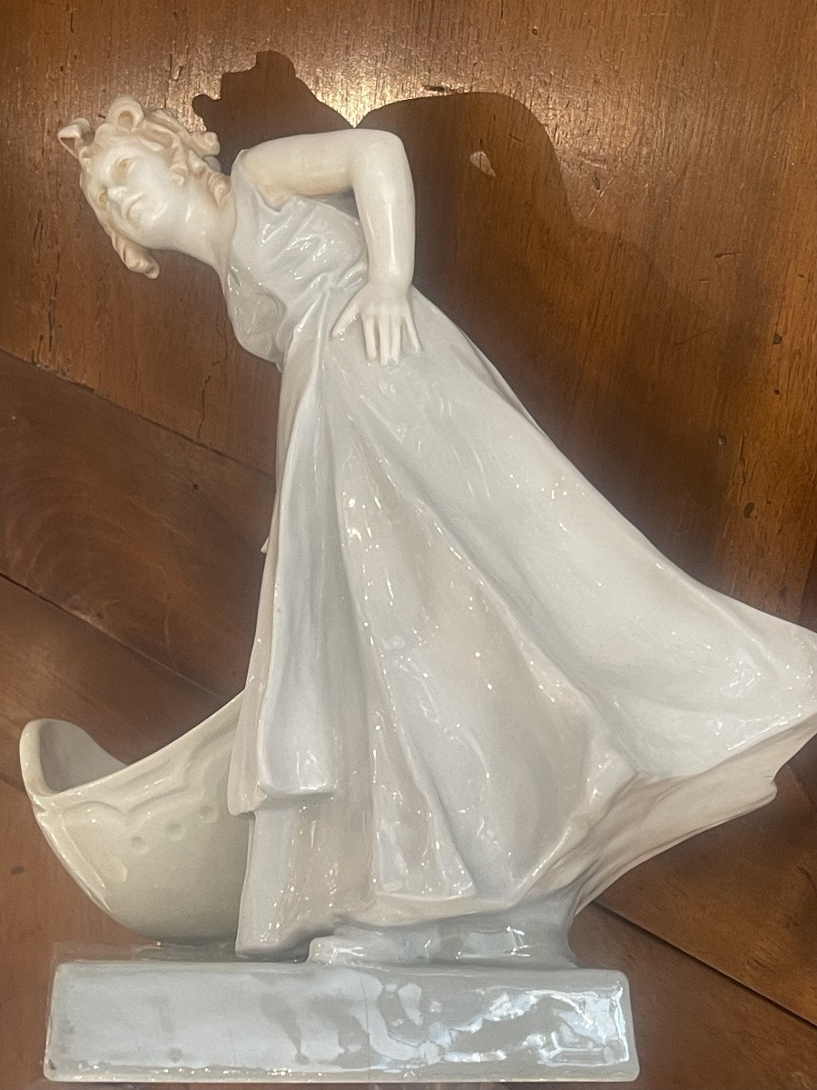 Statuette femme 1900 Bernard Bloch Bohème porcelaine -photo-4