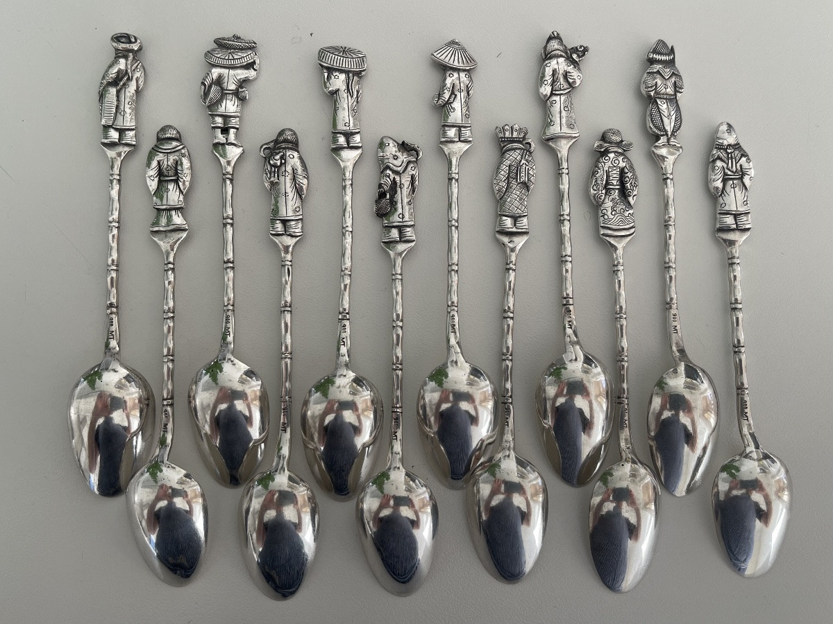 12 Small Silver Spoons Lol-photo-4