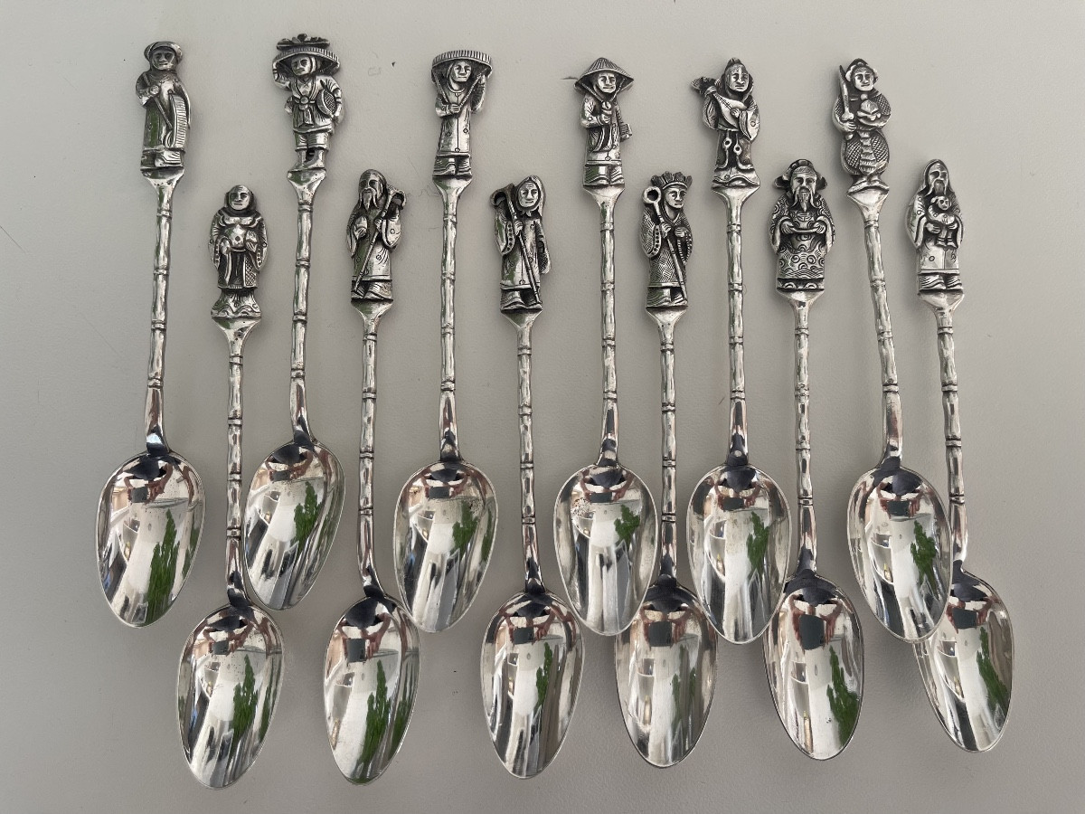 12 Small Silver Spoons Lol