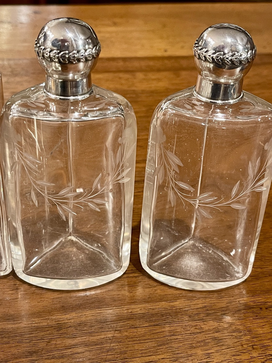 Flacons à parfums cristal et argent Minerve style cave à parfums-photo-3