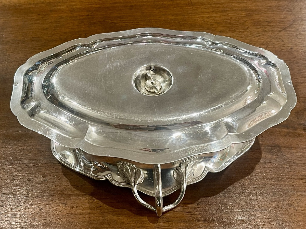 Saucière et son plateau argent Minerve Filet contour style Louis XV -photo-4