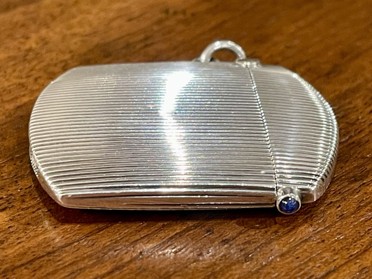 Art Deco Solid Silver Pyrogenic Match Striker  -photo-2