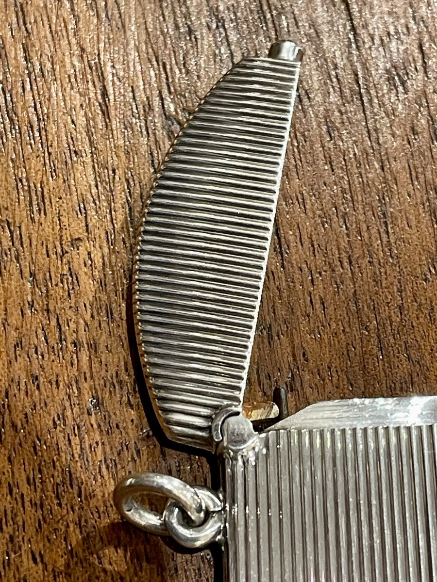 Art Deco Solid Silver Pyrogenic Match Striker  -photo-1