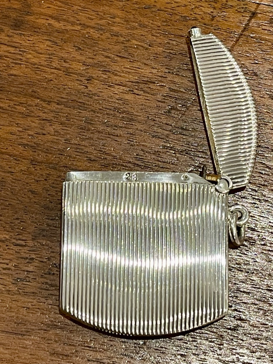 Art Deco Solid Silver Pyrogenic Match Striker  -photo-3