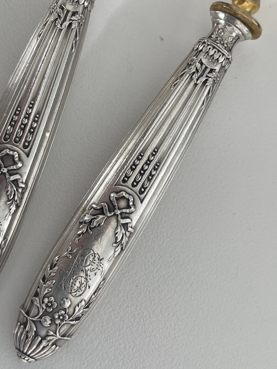 Service à glace 6cuilleres et pelles manches Minerve  -photo-4