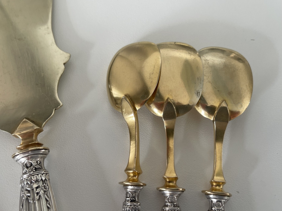 Service à glace 6cuilleres et pelles manches Minerve  -photo-4