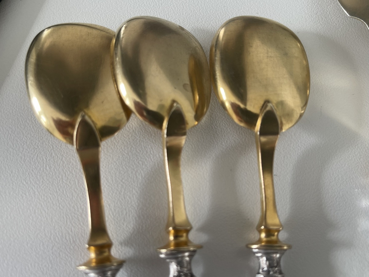 Service à glace 6cuilleres et pelles manches Minerve  -photo-5