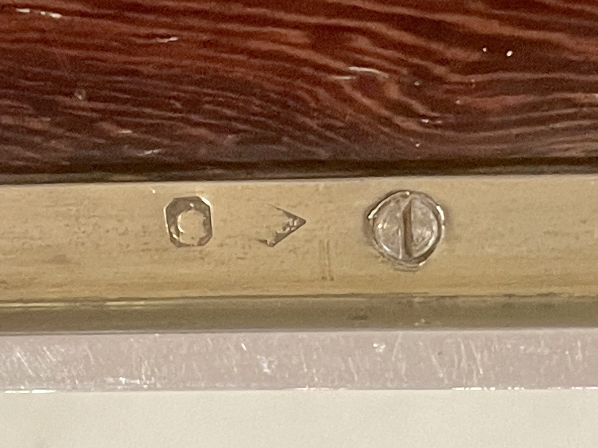 Boîte à timbres argent minerve et Palissandre style Louis XVI-photo-3