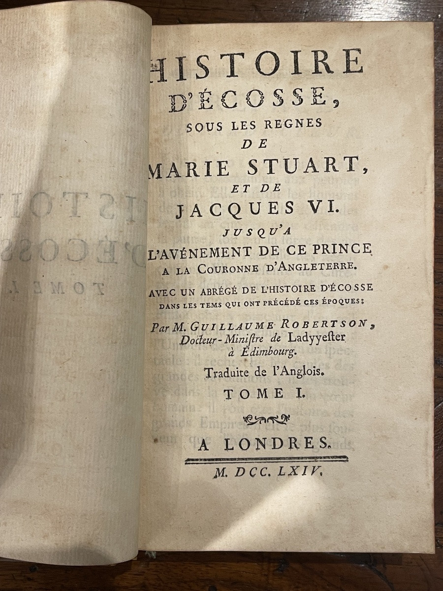 History Of Scotland, 3 Volumes, 18th Century, Leather-bound-photo-2