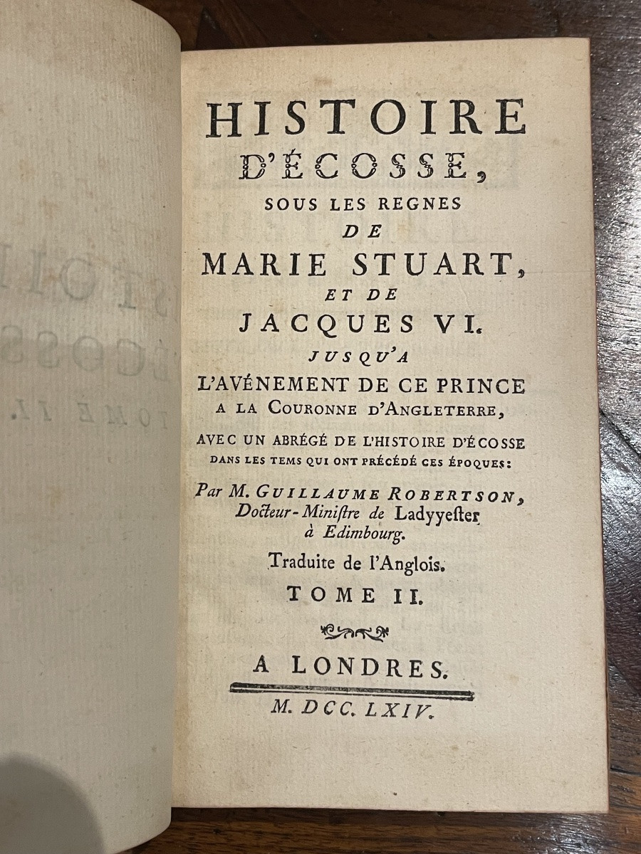 History Of Scotland, 3 Volumes, 18th Century, Leather-bound-photo-3