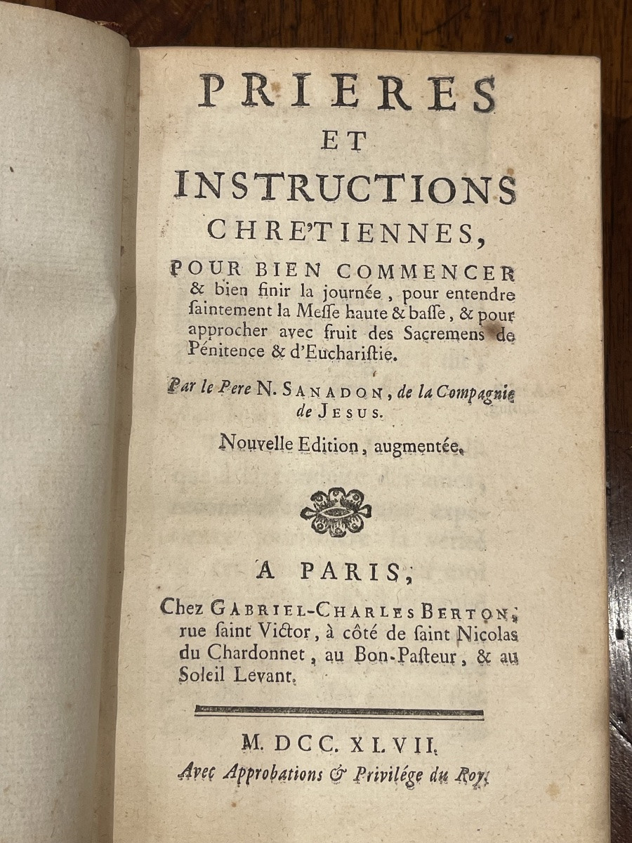 Book Bound By Delorme Le Jeune, Prayers And Christian Instructions By Sanadon, 1767-photo-3