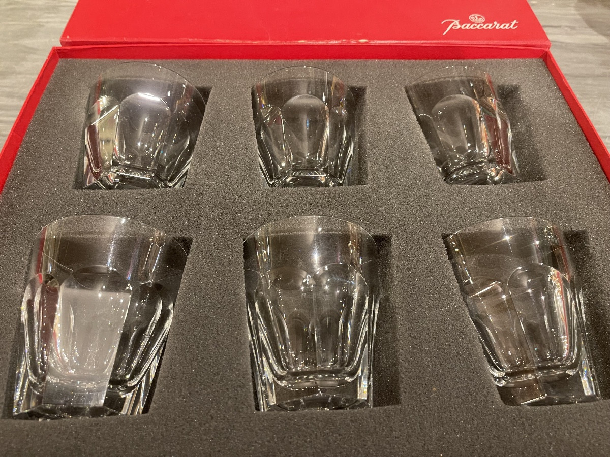 Baccarat Harcourt 6 Crystal Whisky Tumblers In A Gift Box