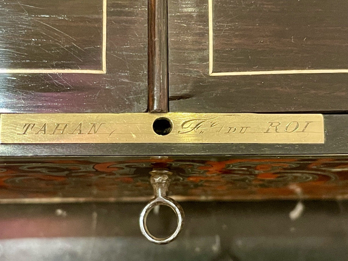 Tahan coffret boîte à thé marqueterie Boulle -photo-2